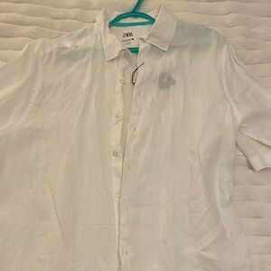 Zara Men's Casual White Button Down Shirt